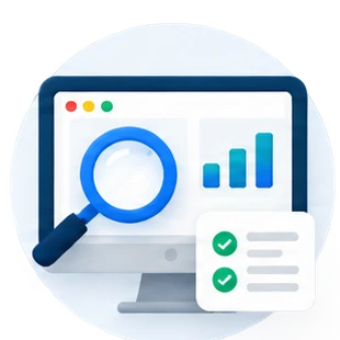 Analyse: website SEO analysis illustration